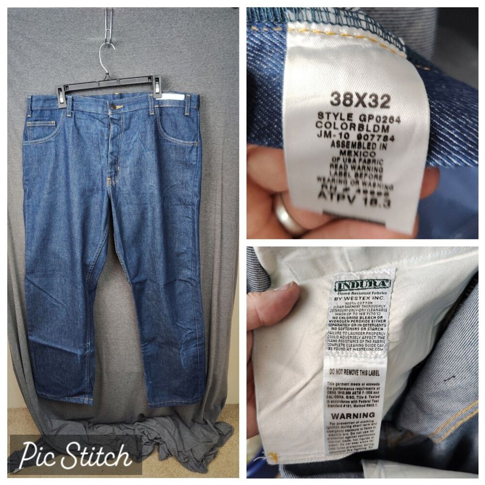 Steel Guard FR Pants Mens 38x32 Navy Blue Aramark Ultra Soft Cat 2 Work Wear NEW